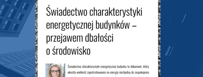 Świadectwo charakterystyki energetycznej budynków