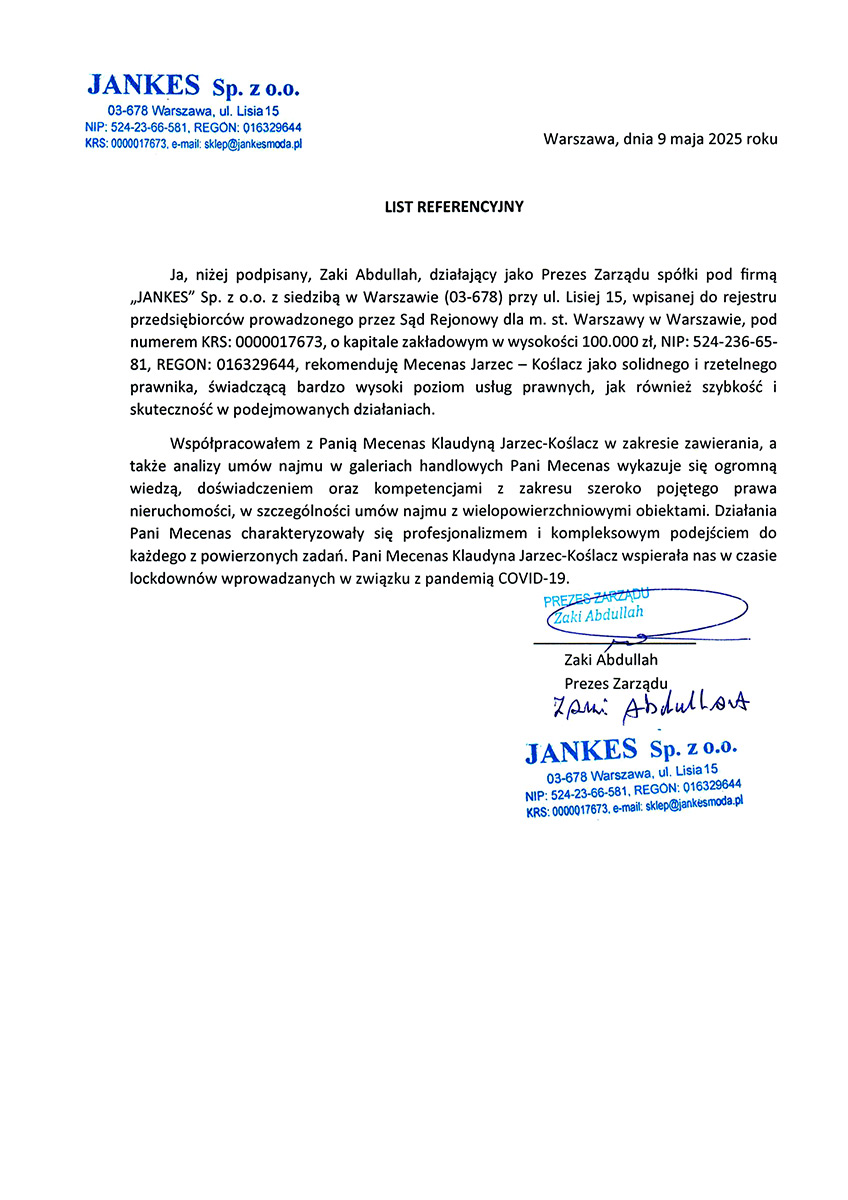 Jankes Referencje Jankes