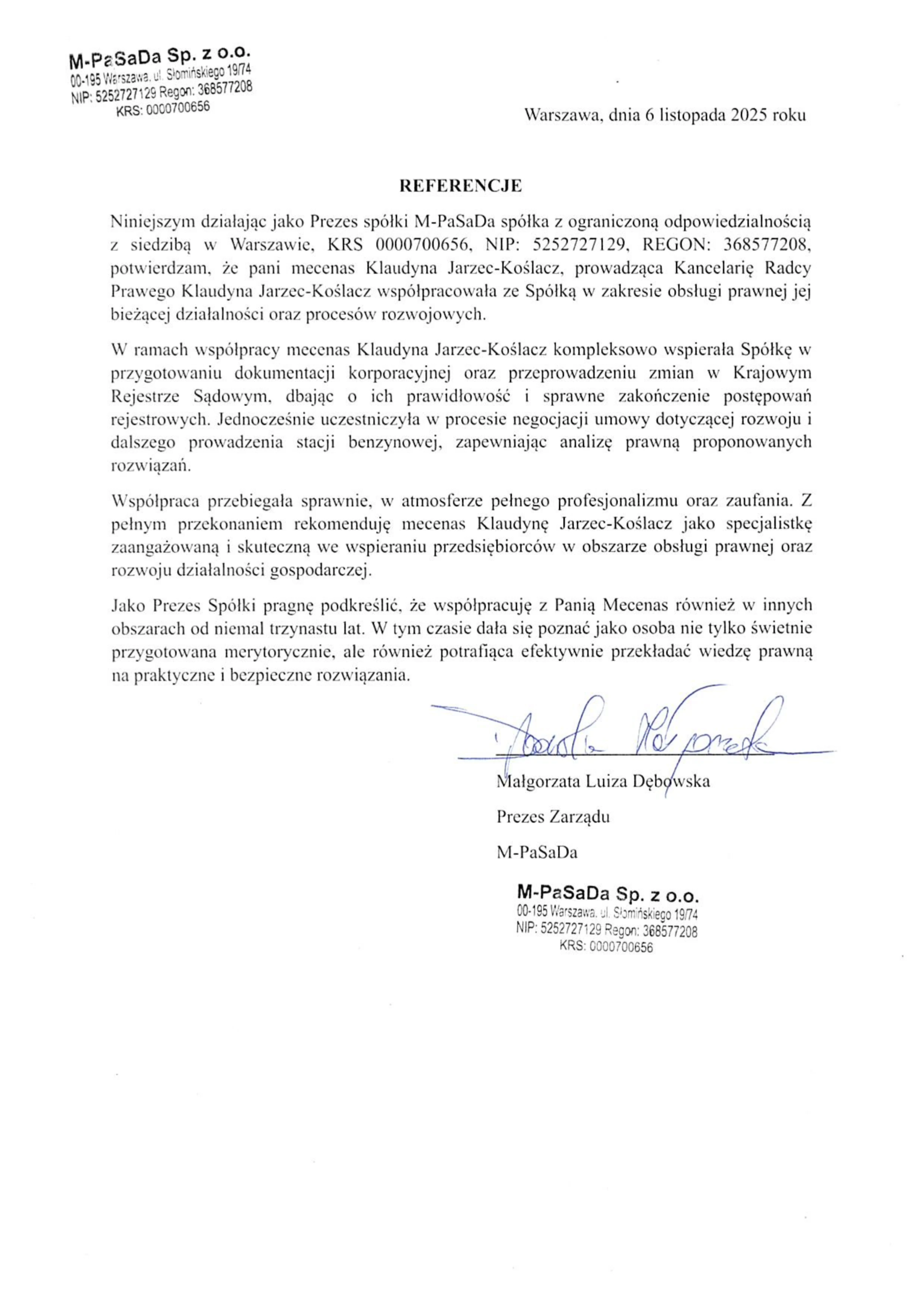 Spółka M-PaSaDa